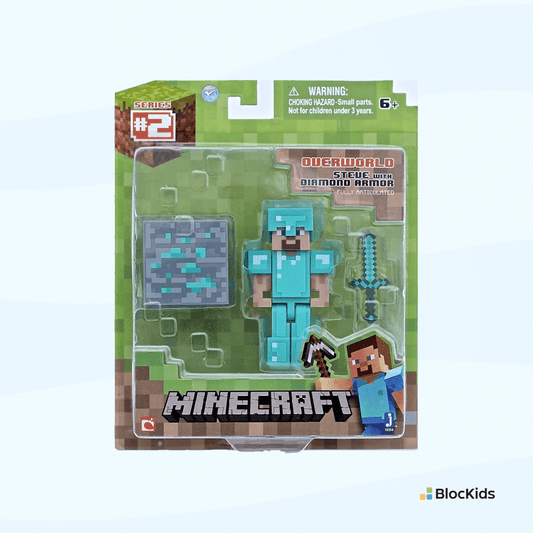 דמות מיינקראפט סטיב, לוחם עם שריון יהלום וחרב - BlocKids