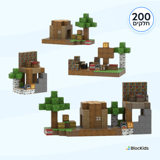 סט מגנטים להרכבה - כפר הספרים הקסום (200 חלקים) - BlocKids